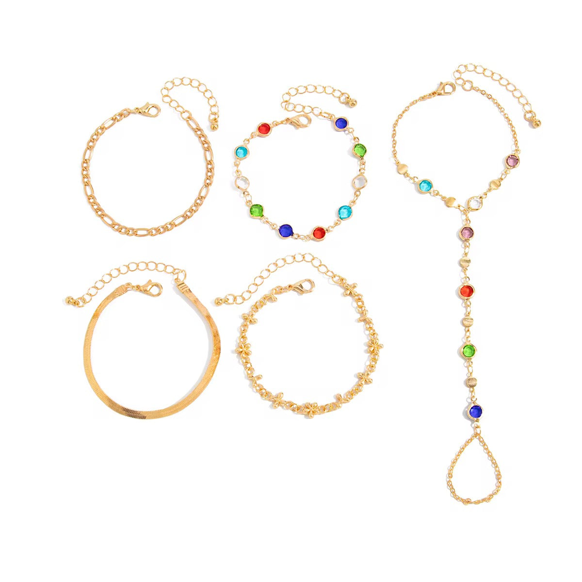 Golden Rosario Luxe Bracelet Set – Gold